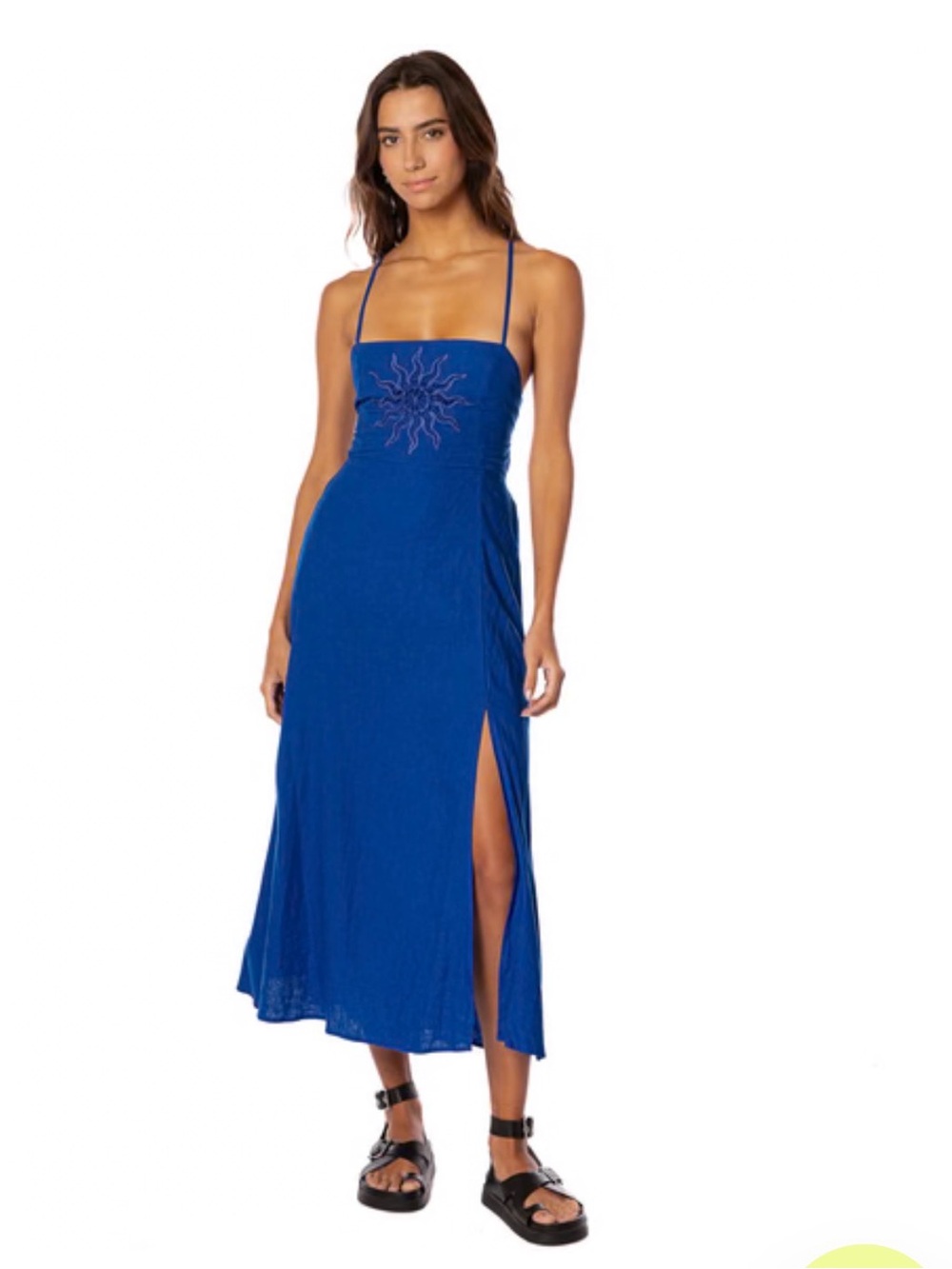 NWT Maaji cobalt blue remy V midi dress Sz med